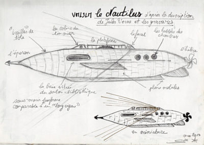 dessin nautilus illustration Jules Verne