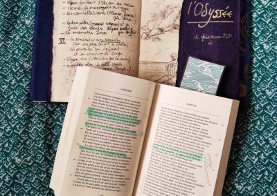 lecture et illustration de l'Odyssée livret et carnet de croquis