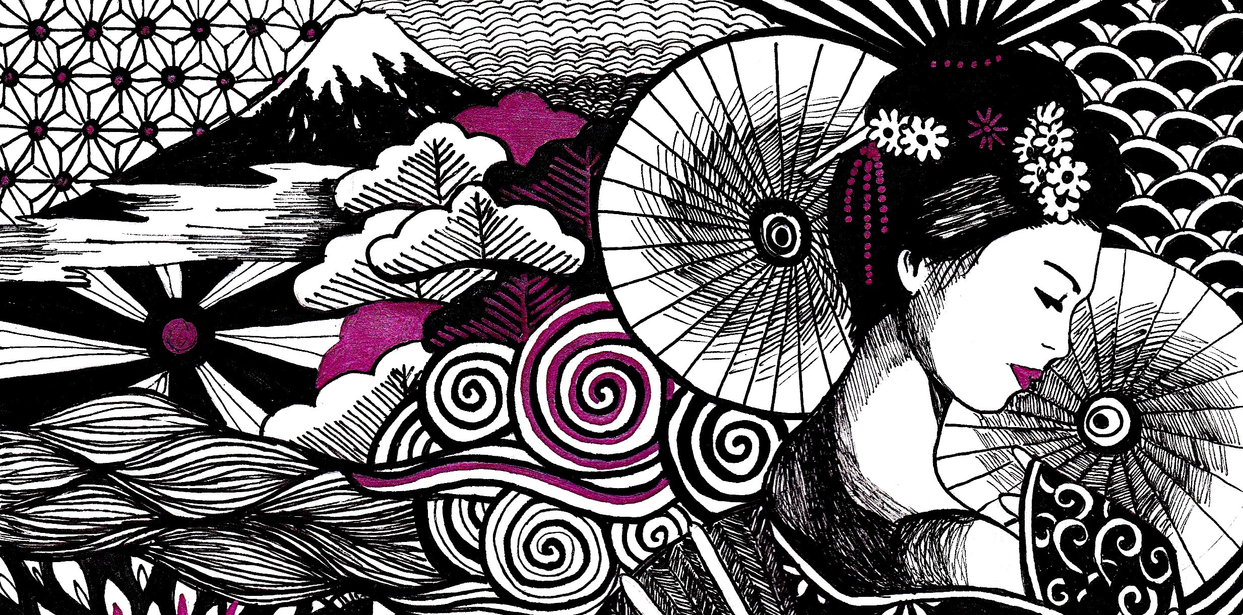 illustration Tote bag geisha Gaëlle Compozia