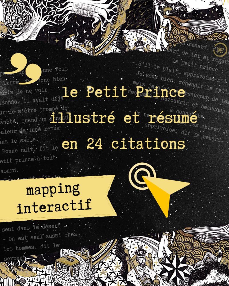 présentation mapping interactif petit prince illustration et citations du petit prince